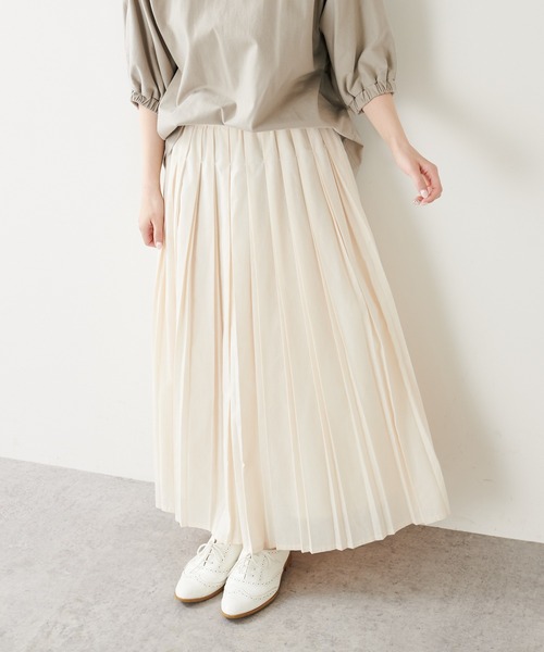 PUAL CE CIN（ピュアルセシン）の「親子プリーツスカート（スカート・レディース・チャコールグレー/アイボリー・FREE）」の16枚目の写真