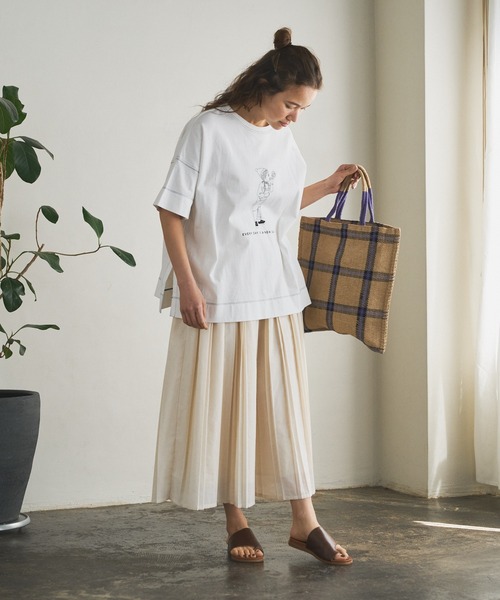 PUAL CE CIN（ピュアルセシン）の「親子プリーツスカート（スカート・レディース・チャコールグレー/アイボリー・FREE）」の6枚目の写真