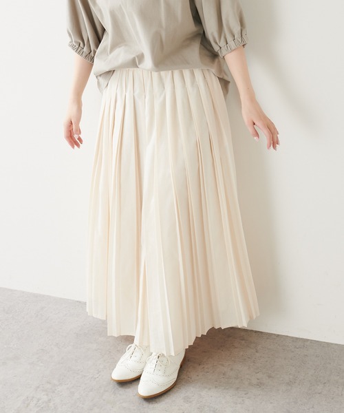 PUAL CE CIN（ピュアルセシン）の「親子プリーツスカート（スカート・レディース・チャコールグレー/アイボリー・FREE）」の15枚目の写真