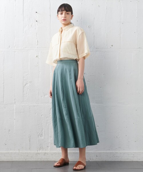 オーガンジーコットン　シャツブラウス