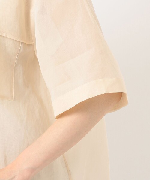 オーガンジーコットン　シャツブラウス