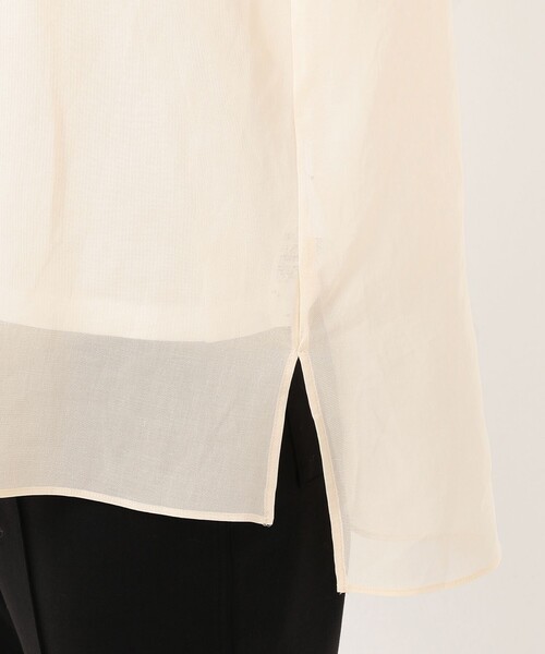 オーガンジーコットン　シャツブラウス