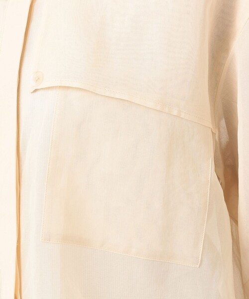 オーガンジーコットン　シャツブラウス