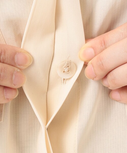 オーガンジーコットン　シャツブラウス