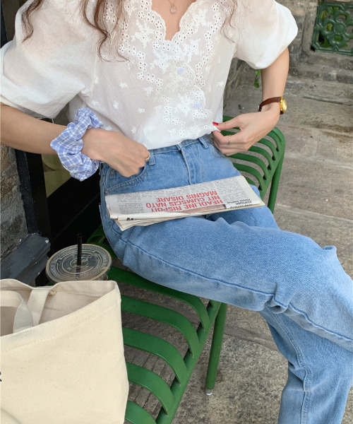 emi+（エミプラス）の「5分袖花柄刺繍レースカシュクールブラウス（シャツ/ブラウス・レディース・ホワイト/ブラック/ベージュ/ネイビー/グレー/ライトグリーン・FREE）」の20枚目の写真