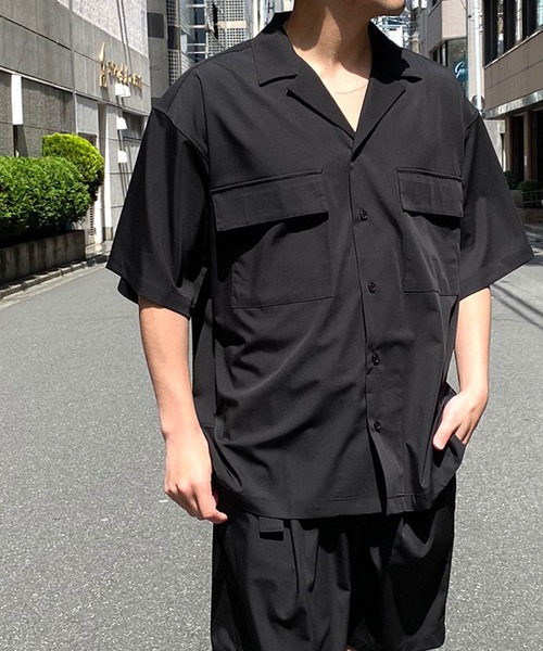 KGFR(カガフリ)の「直営店・WEB限定 KGFR(カガフリ)イージーショーツセットアップ/オープンカラー半袖シャツ/ワイドイージーショーツ(セットアップ・メンズ・ライトグリーン/ベージュ/ブラック/ライトグレー・M/L/S)」の7枚目の写真