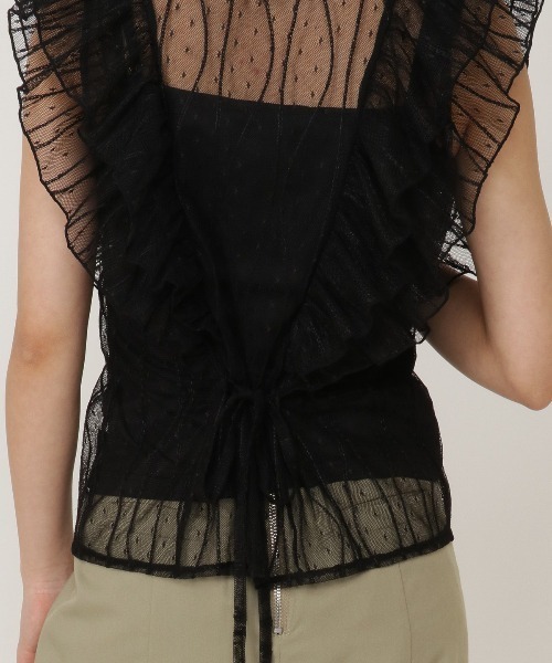 REDYAZEL（レディアゼル）の「ドットチュールフリルブラウス（シャツ/ブラウス・レディース・オフホワイト/イエロー/ブラック/パープル・FREE）」の20枚目の写真