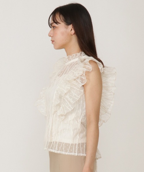 REDYAZEL（レディアゼル）の「ドットチュールフリルブラウス（シャツ/ブラウス・レディース・オフホワイト/イエロー/ブラック/パープル・FREE）」の22枚目の写真