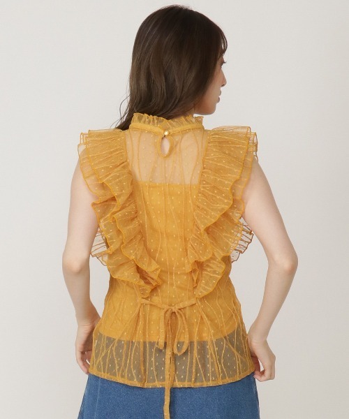 REDYAZEL（レディアゼル）の「ドットチュールフリルブラウス（シャツ/ブラウス・レディース・オフホワイト/イエロー/ブラック/パープル・FREE）」の21枚目の写真