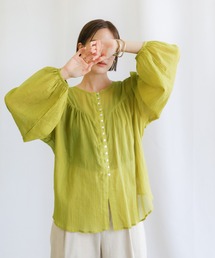 2021 SS フロントギャザーシフォンブラウス