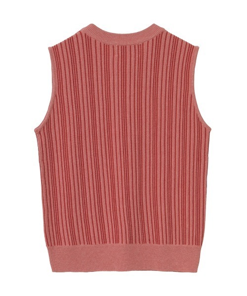 クラネ RANDOM STRIPE KNIT TANK TOP ベージュ CLANE（クラネ）の「RANDOM STRIPE KNIT TANK TOPS（タンクトップ