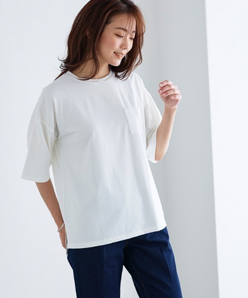 Pierrot(ピエロ)の「オーバーサイズTシャツ(Tシャツ/カットソー・レディース・ブラック/モカ/オフホワイト・M/L)」の7枚目の写真
