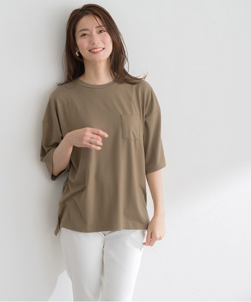 Pierrot(ピエロ)の「オーバーサイズTシャツ(Tシャツ/カットソー・レディース・ブラック/モカ/オフホワイト・M/L)」の16枚目の写真