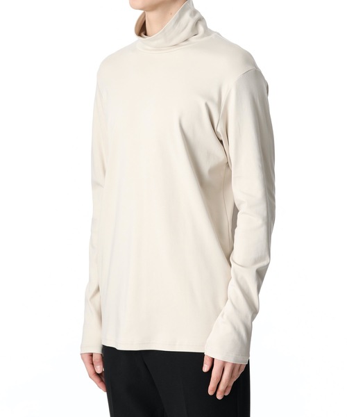 ATTACHMENT（アタッチメント）の「SUVIN COTTON SMOOTH HIGH NECKED T-SHIRT L/S（Tシャツ/カットソー・メンズ・ブラック/ホワイト/オフホワイト・1/2/3）」の4枚目の写真