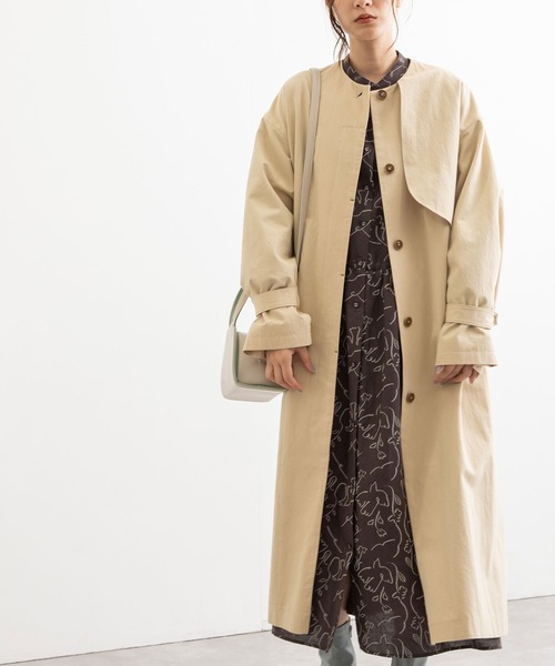 POU DOU DOU（プードゥドゥ）の「2WAYトレンチコート（トレンチコート・レディース・ベージュ/ネイビー/カーキ・3）」の8枚目の写真