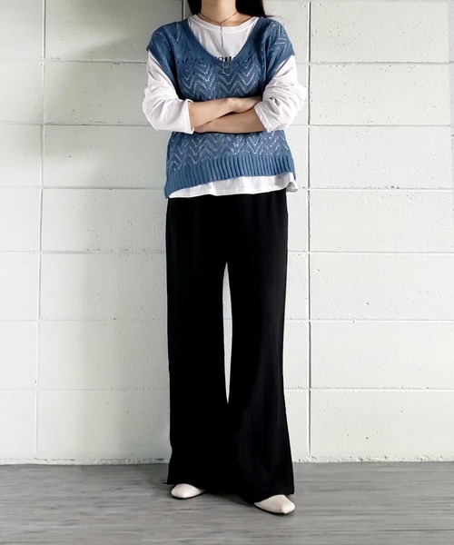 me+em select(ミームセレクト)の「楊柳イージーワイドパンツ【数量限定販売】(その他パンツ・レディース・ベージュ/グリーン/ブラック・FREE)」の16枚目の写真