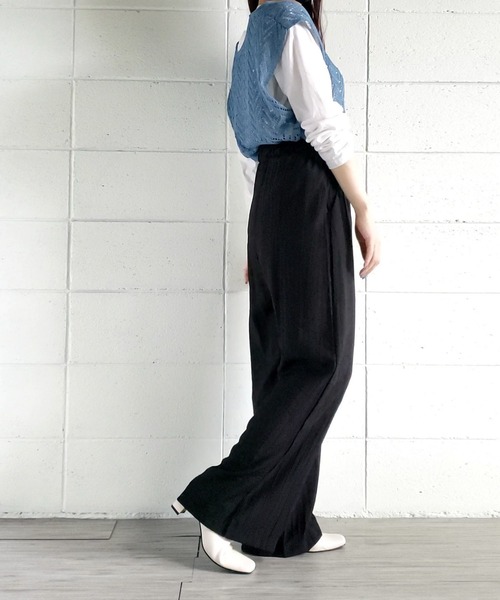 me+em select(ミームセレクト)の「楊柳イージーワイドパンツ【数量限定販売】(その他パンツ・レディース・ベージュ/グリーン/ブラック・FREE)」の18枚目の写真