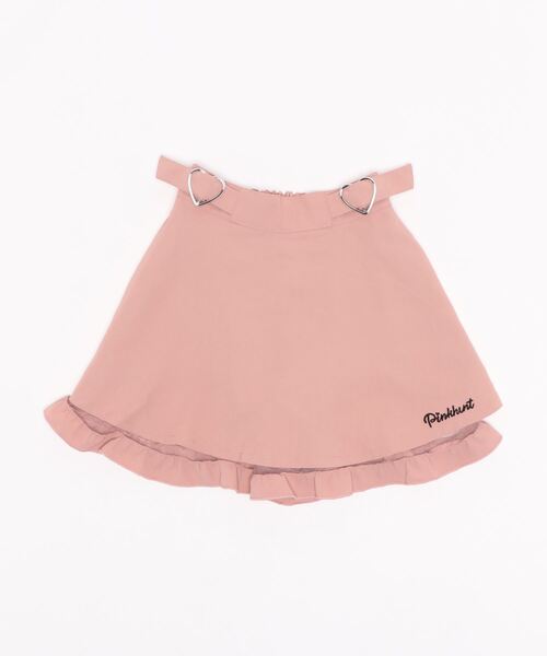 PINKHUNT(ピンクハント)の「PINKHUNT ウエストハートバックルスカート 5832K #IG(デニムスカート・キッズ・ベージュ/ベビーピンク・140cm/120cm/130cm/160cm/150cm)」の4枚目の写真