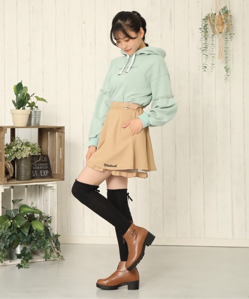 PINKHUNT(ピンクハント)の「PINKHUNT ウエストハートバックルスカート 5832K #IG(デニムスカート・キッズ・ベージュ/ベビーピンク・140cm/120cm/130cm/160cm/150cm)」の9枚目の写真