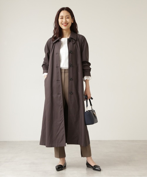 NATURAL BEAUTY BASIC（ナチュラルビューティーベーシック）の「キュプラ混バルマカーンコート（ステンカラーコート・レディース・チャコールグレー/ブルー/キャメル/グレー系その他5・SMALL/MEDIUM）」の5枚目の写真