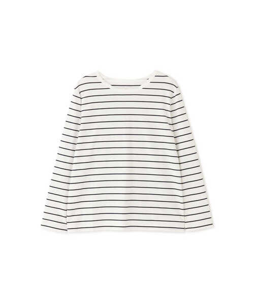 human woman（ヒューマンウーマン）の「◆オーガニック綿天竺プルオーバーボーダー（Tシャツ/カットソー・レディース・ダークインディゴブルー・LARGE/MEDIUM）」の10枚目の写真