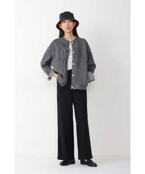 human woman（ヒューマンウーマン）の「◆オーガニック綿天竺プルオーバーボーダー（Tシャツ/カットソー・レディース・ダークインディゴブルー・LARGE/MEDIUM）」の12枚目の写真