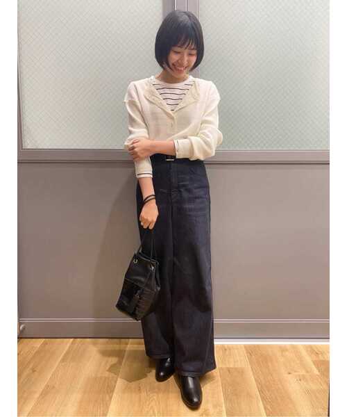 human woman（ヒューマンウーマン）の「◆オーガニック綿天竺プルオーバーボーダー（Tシャツ/カットソー・レディース・ダークインディゴブルー・LARGE/MEDIUM）」の20枚目の写真