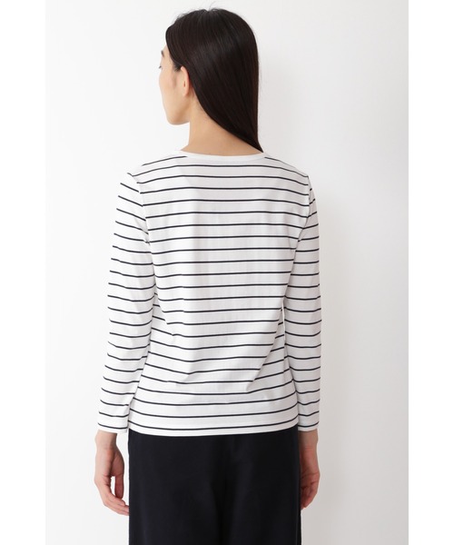 human woman（ヒューマンウーマン）の「◆オーガニック綿天竺プルオーバーボーダー（Tシャツ/カットソー・レディース・ダークインディゴブルー・LARGE/MEDIUM）」の8枚目の写真