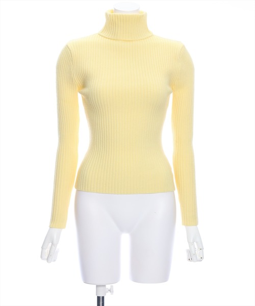 clear（クリア）の「タートルネックベーシックリブニットトップス [フィット感 もっちり柔らか]≪再入荷≫（ニット/セーター・レディース・ブラック/アイボリー/ブルーグレー/マスタード/ワインレッド/モカ/グリーン系その他/グレイッシュベージュ/ピンク/レッド/サックスブルー/イエロー/サーモンピンク/グレー/ブルー・F）」の10枚目の写真