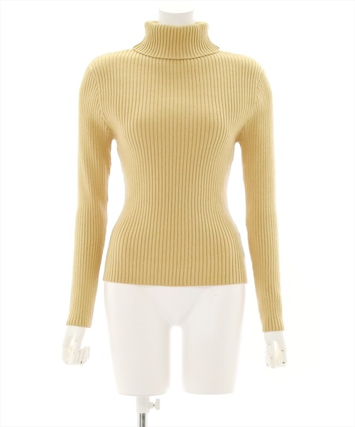 clear（クリア）の「タートルネックベーシックリブニットトップス [フィット感 もっちり柔らか]≪再入荷≫（ニット/セーター・レディース・ブラック/アイボリー/ブルーグレー/マスタード/ワインレッド/モカ/グリーン系その他/グレイッシュベージュ/ピンク/レッド/サックスブルー/イエロー/サーモンピンク/グレー/ブルー・F）」の11枚目の写真