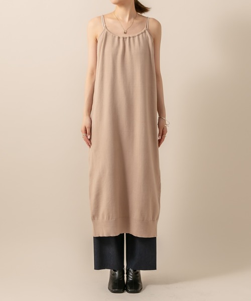 mline（エムライン）の「[mline] WEB限定 ニットキャミワンピース（ワンピース・レディース・アイボリー/ブラウン/ベージュ・FREE）」の5枚目の写真