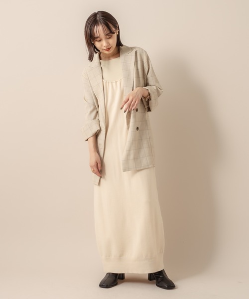 mline（エムライン）の「[mline] WEB限定 ニットキャミワンピース（ワンピース・レディース・アイボリー/ブラウン/ベージュ・FREE）」の12枚目の写真