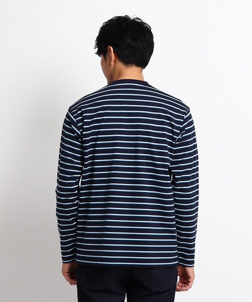 TAKEO KIKUCHI（タケオキクチ）の「◆グラデーション ボーダー カットソー（Tシャツ/カットソー・メンズ・ホワイト系3/ネイビー系7・02/03/04）」の3枚目の写真