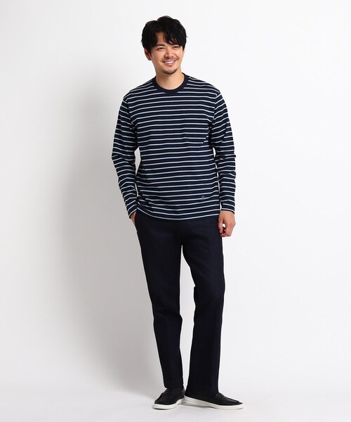 TAKEO KIKUCHI（タケオキクチ）の「◆グラデーション ボーダー カットソー（Tシャツ/カットソー・メンズ・ホワイト系3/ネイビー系7・02/03/04）」の9枚目の写真