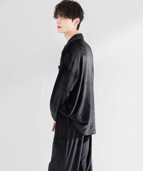 Dita(ディータ)の「メンズパールシャギーシャツルームウェア上下セット(ルームウェア/パジャマ・メンズ・アッシュグレー/ネイビー/ブラック・M/L)」の7枚目の写真