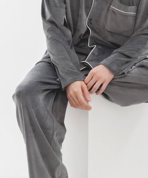 Dita(ディータ)の「メンズパールシャギーシャツルームウェア上下セット(ルームウェア/パジャマ・メンズ・アッシュグレー/ネイビー/ブラック・M/L)」の15枚目の写真