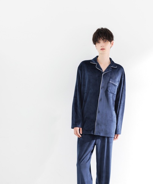 Dita(ディータ)の「メンズパールシャギーシャツルームウェア上下セット(ルームウェア/パジャマ・メンズ・アッシュグレー/ネイビー/ブラック・M/L)」の20枚目の写真