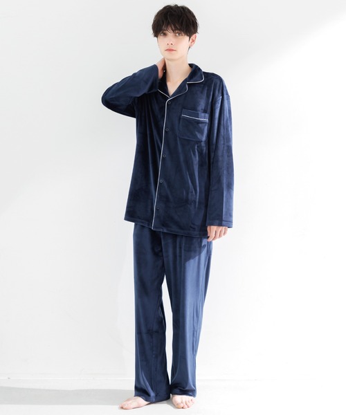 Dita(ディータ)の「メンズパールシャギーシャツルームウェア上下セット(ルームウェア/パジャマ・メンズ・アッシュグレー/ネイビー/ブラック・M/L)」の22枚目の写真
