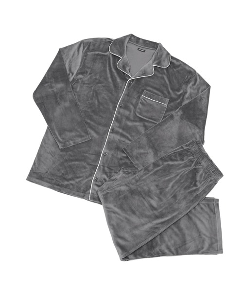Dita(ディータ)の「メンズパールシャギーシャツルームウェア上下セット(ルームウェア/パジャマ・メンズ・アッシュグレー/ネイビー/ブラック・M/L)」の16枚目の写真