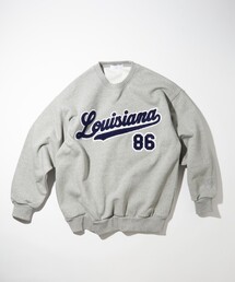FREAK'S STORE | サガラ刺繍 クルーネックスウェットシャツ/カレッジロゴ/ビックシルエット(スウェット)