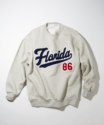 FREAK'S STORE | サガラ刺繍 クルーネックスウェットシャツ/カレッジロゴ/ビックシルエット(スウェット)