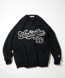 FREAK'S STORE | サガラ刺繍 クルーネックスウェットシャツ/カレッジロゴ/ビックシルエット(スウェット)