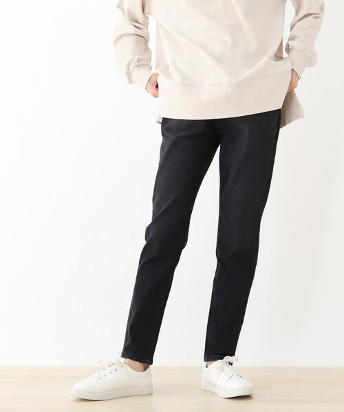 SHOO・LA・RUE(シューラルー)の「◆【SS-4L】裏起毛デニムスリムフィットスキニーパンツ(デニムパンツ・レディース・ブラック/ダークネイビー/ブルー/ホワイト系・03/05/01/04/06/10/02)」の1枚目の写真