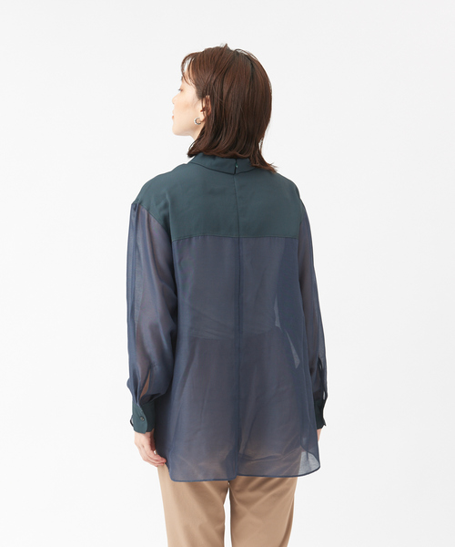 Abahouse Devinette(ドゥヴィネット)の「【BRAHMIN 】異素材コンビブラウス(シャツ/ブラウス・レディース・ベージュ/ダークグリーン/オフホワイト・フリー)」の9枚目の写真