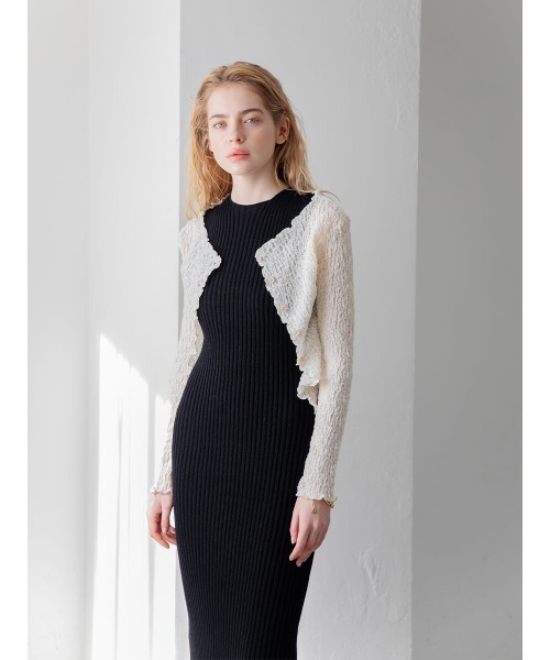 Ayla(アイラ)の「shirring cardigan tops(カーディガン/ボレロ・レディース・アイボリー・FREE)」の1枚目の写真