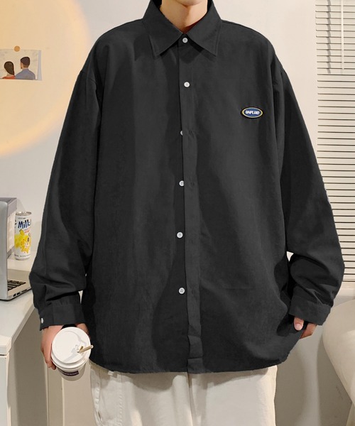 MGV（エムジーヴィー）の「ワンポイントオーバーサイズシンプルシャツ（シャツ/ブラウス・メンズ・ブルー/グリーン/ブラック/マスタード・LARGE/MEDIUM/X-LARGE）」の7枚目の写真