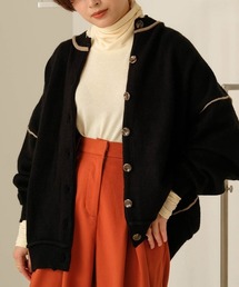 【WEB限定】バイカラーリンキングニットカーディガン