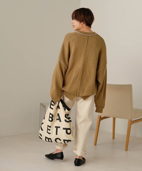 Bab（バブ）の「【WEB限定】バイカラーリンキングニットカーディガン（カーディガン/ボレロ・レディース・アイボリー/ベージュ/ブラック・FREE）」の21枚目の写真