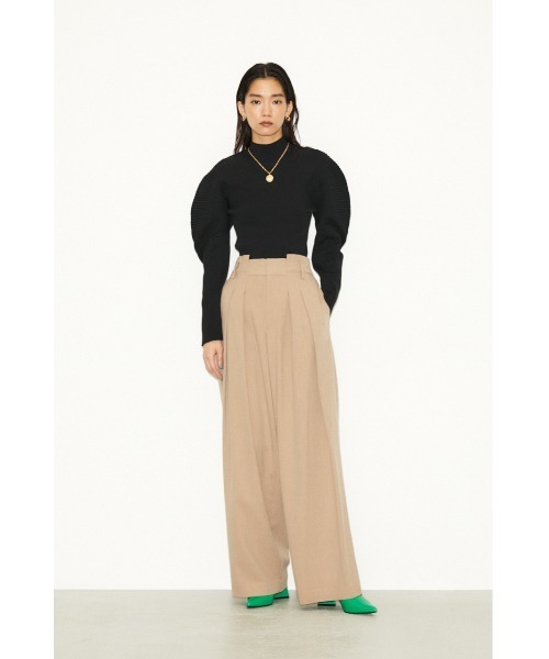 THROW by SLY(スローバイスライ)の「THROW SOPHIA NYLON RIB TOPS/ナイロンリブニットトップス(ニット/セーター・レディース・イエロー/ブラック/クリアレッド・FREE)」の6枚目の写真