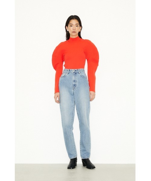 THROW by SLY(スローバイスライ)の「THROW SOPHIA NYLON RIB TOPS/ナイロンリブニットトップス(ニット/セーター・レディース・イエロー/ブラック/クリアレッド・FREE)」の12枚目の写真